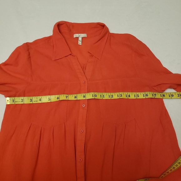 Joie Coral Button Down Blouse Size S - Picture 7 of 11